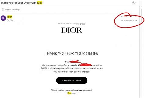 check Dior order status online